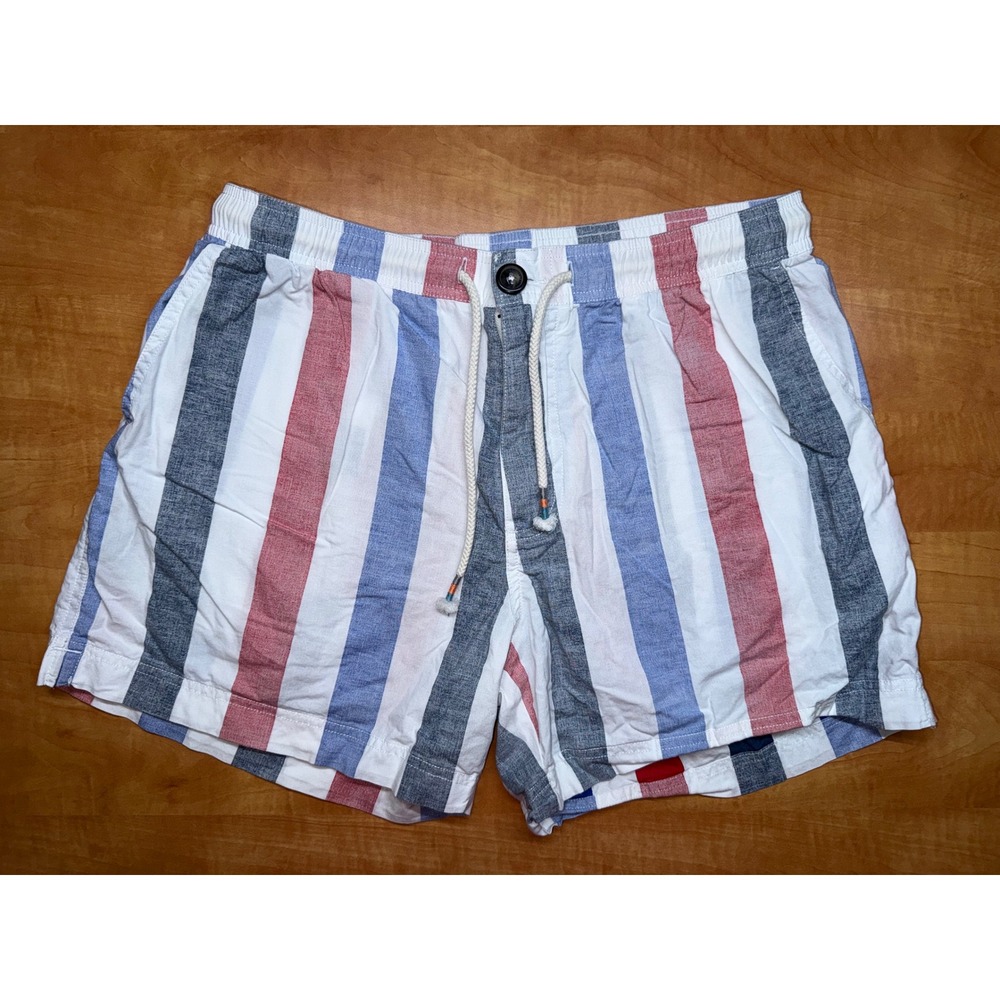 Chubbies Mens Everyday Shorts Red White Blue Striped 5.5 Inseam Size Large